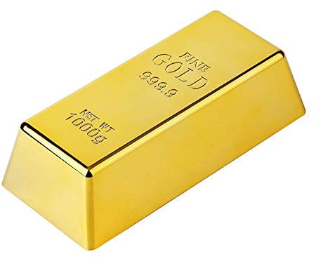 Türstopper Goldbarren,Fake Gold Bar Bullion Türstopper Goldbarren-Dekorationen Briefbeschwerer Golden Wedge Safe Türstopper für Zuhause Büro Dekoration