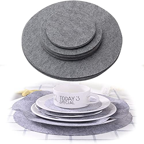 Separador Sartenes para Cacerolas,24 Piezas Protectores de Sartén Antideslizante Protectores para Sartenes y Ollas de Fieltro Protector de Olla de Fieltro para Platos Cocina,Evitar Arañazos,3 Tamaños