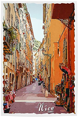 artboxONE Poster 30x20 cm Städte Nizza Vintage hochwertiger Design Kunstdruck - Bild Architektur Building