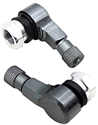 Motorrad Ventil,Asudaro 1Paar Motorrad Alu Winkelventil Motorrad Reifen Ventil Adapter 90 Grad Universal Motorrad CNC Aluminiumlegierung Radventil Reifen Ventildeckel Motorrad Felge Ventil,Titan