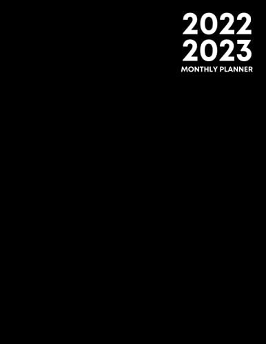 Monthly planner: 24 Months Calendar Organizer and Appointments book | 4 pages = 1 month | For perfect time management | Black cover | Gifts for women , man , coworkers