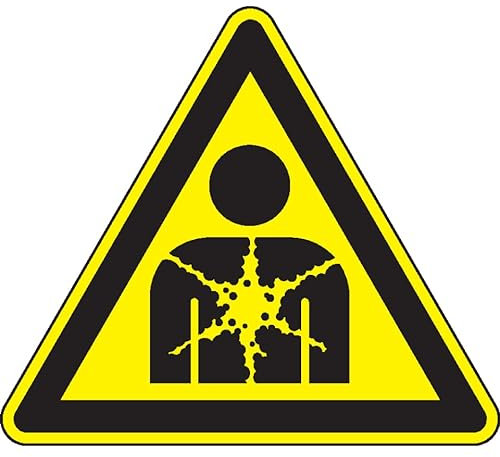 Warnschild Warnung vor Gesundheitsgefahr, ISO, Kunststoff, SL 200mm