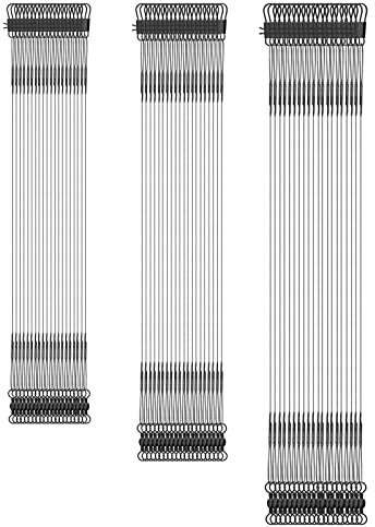 KINBOM 60pcs Fishing Tackle Leaders, Stainless Steel Fishing Leader Line Wire with Swivel Buckles for Saltwater & Freshwater Connecting Fishing Tackle Lure or Hook (Black)