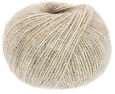 LANA GROSSA Natural Alpaca Pelo | Flauschige Netzgarnstruktur aus Baumwolle gefüllt mit Baby Alpakafasern und Merino Schurwolle | 50g Wolle zum Stricken & Häkeln | 125m Garn FB6