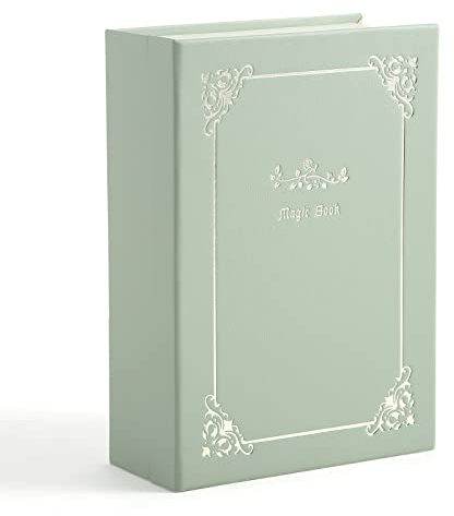 CASEGRACE Schmuckkästchen, Organizer, PU-Leder, Tagebuch, Schmuckschatulle, magisches Buch-Design für Ohrringe, Armbänder, Halsketten, Ringe, Aufbewahrung für Frauen und Mädchen, Grün