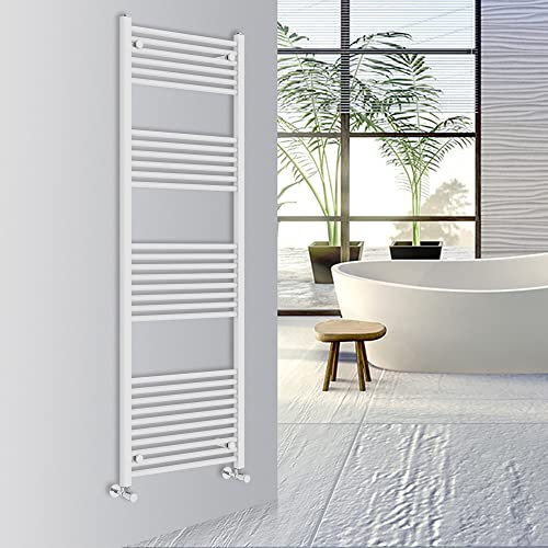 Warmehaus Straight Bathroom Heated Towel Rail Warmer Radiator Central Heating 1800x600mm - White