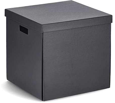 Zeller 14461 Aufbewahrungsbox, recycelter Karton (ca. 33,5 x 33 x 32 cm, schwarz)