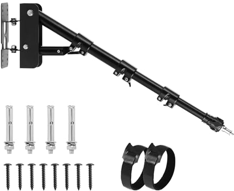 Meking Ringlicht, Wandhalterung, Galgenarm, 100 cm, für Stroboskoplicht, Fotografie, Softbox, Reflektor, Unterstützung 180 Grad drehbar