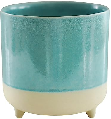 Ivyline Planter, Ceramic, Aqua Matte Reactive, H8.5cm x D8cm