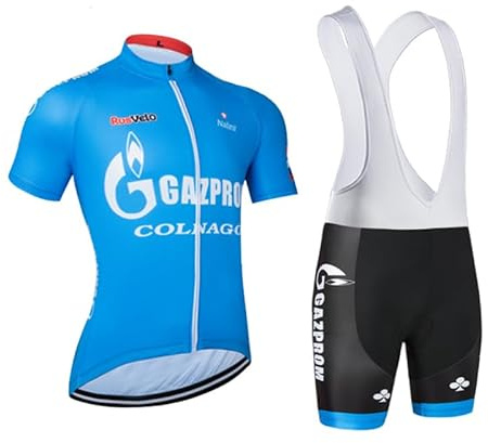 louizumify Herrensporthemd Profi-Team-Radanzug, elastisches und atmungsaktives Material, Sonnenschutz, reflektierend, 3 Taschen