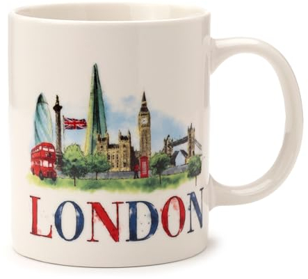 Puckator London Tour Porcelain Tea Coffee Mug - Funny Home Accessories - Cute Gifts for Girlfriend - Large Mugs for Men Women Hot Drinks - Cute Cups Presents - Secret Santa Gift - Cup Set