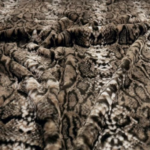 TOLKO 50cm Kunstfell | weicher Baumwollstoff mit 4mm Florhöhe | Kurzhaar Webpelz zum Nähen Dekorieren Basteln | 140cm breit Teddy Plüschstoff Pelzimitat Kunstfellstoff Meterware (Ozelot)