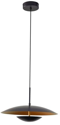 Lindby LED Esstisch Pendelleuchte, Hängeleuchte Metall schwarz gold Hängelampe 11,4W Wohnzimmer Esszimmerlampe Esstischlampe