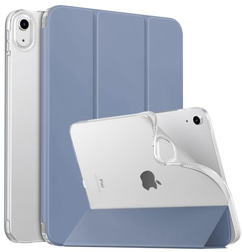 MoKo Hülle für iPad (A16) 11. Gen 11 2025/10. Gen 10,9 2022, iPad Hülle TPU Transluzent Matt Rückseite Cover mit Auto Schlaf/Aufwach Tablet Hüllen Schutzhülle mit Ständer, Grauviolett
