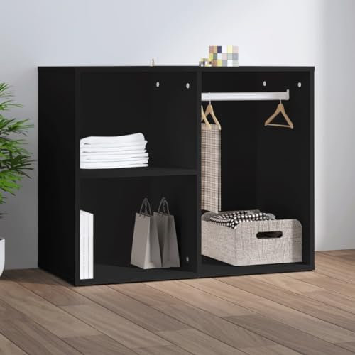 Youuihom Werkzeugschrank Werkstatt-Schließfächer Weinkeller-Schrank Regal für Schminktisch Schwarz 80x40x65 cm Holzwerkstoff Geeignet für Schlafzimmer, Hauswirtschaftsraum, Wohnzimmer