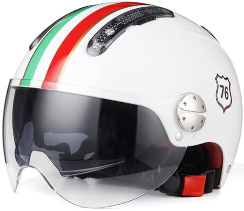 Caschi Cromwell Caschi Jet Casco Scodella Omologato Casco Approvato DOT/ECE Mezza Casco Moto Casco Motociclista Casco Moto Scooter Per Uomini E Donne Cruiser Chopper 3,XL=61-62CM