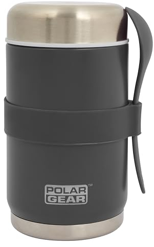520ml Insulated Food Flasks For Hot Food – Double-Wall Stainless Steel Hot Food Flask With Spoon – Thermal Lunch Box keeps Meals Drinks Hot or Cold for 6 Hours – Leakproof Soup Containers (Graphite)