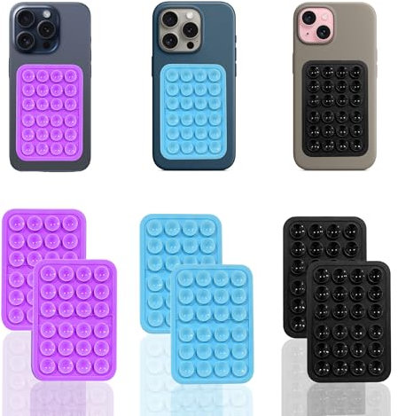 Pack 6 | Soporte movil Ventosa | Ventosas movil Sticky Phone | Adhesivo ultraresistente | Sticky Phone Case | Accesorios movil | Soporte movil Pegatina