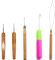 Barlone Häkelnadel Set 5 Verschiedenen Größen, Knüpfnadel aus Holz Set mit Dreadlocks Nadel 0,5-0,75 mm, Fangnadel, Perlennadel, Ködernadel Crochet Hook mit Kunststoffgriff für Crochet Braids Hair