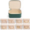 Vlando Travel Jewellery Box, Litchi Pattern Jewellery Organiser,Travel Jewellery Storage with 8 Velvet Jewellery Pouch,Travel Essentials for Women,Dark Green