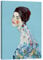 Porträt einer Dame Leinwandbild von Gustav Klimt 30 x 40 cm Blau Wandbilder Wanddeko