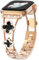 CHANCHY 38mm 40mm 41mm 42mm(series 10) für Apple Watch Armband, Damen Glücks Vierblatt Diamant Edelstahl Armband Ersatzarmbänder für iWatch Series 10/9/8/7/6/5/4/3/2/1/SE, Roségold/Schwarz