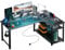 COMHOMA L Shaped Gaming Desk 130x80CM with Power Outlets Corner Computer Desk with Shelves Headphone Hook PC Table Workstation for Home Office Bedroom (Black, 130CM)