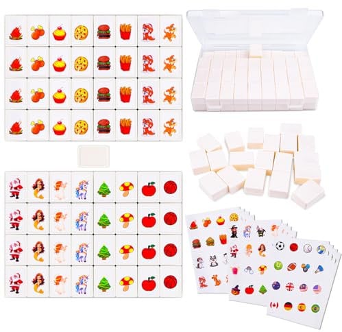Pipihome 65 Blocks Mahjong Tile Game, Mahjong Game Seaside Escape Game,Reusable Funny Mahjong Sets, Board Game for Adults Kids, Suitable for Family Celebrations Party Gift