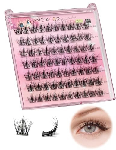 Extensions de cils auto-adhésifs sans colle - Sans colle - Faux cils naturels - Mélange de grappes de cils individuels - 10 à 14 mm - Réutilisables - Sans résidus collants - Application à la maison