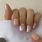 GlamRays Lot de 24 faux ongles courts carrés en acrylique, effet miroir, couleur ombré, rose nude
