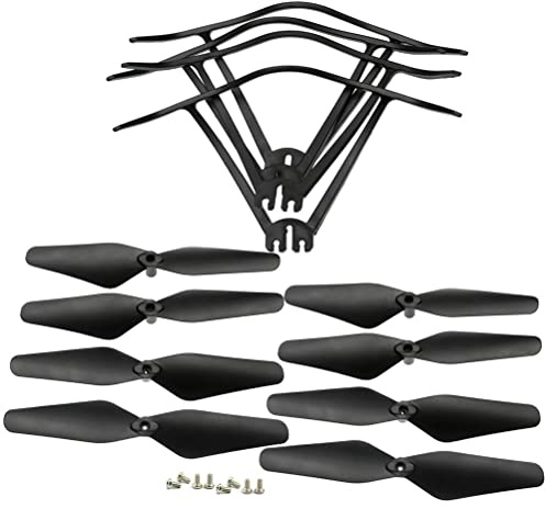 FOLD LS11 Drohnen-Ersatzteilset, kompatibel mit HJ28 faltbaren Quadcopter-Propellern, Schutzrahmen, Armen, Motorgetrieben(TYPE0 GUARDS BLADES)
