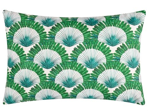 furn. Dellacorte Printed Outdoor Polyester Filled Cushion - Green - 40x60cm