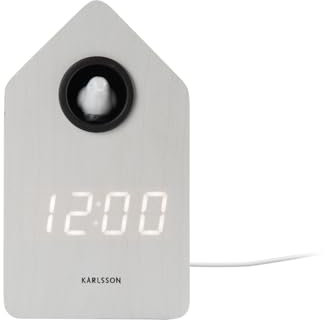 Karlsson Alarm Clock Cuckoo LED White wash Veneer