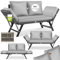 KESSER® Gartenbank Polyrattan Luna mit Liegefunktion Gartensofa 4 in 1 Verstellfunktion Gartencouch Wetterfest Balkonsofa Verstellbare Armlehnen, Extra Dicke & Weiche Polsterung Garten/Balkon/Terrasse