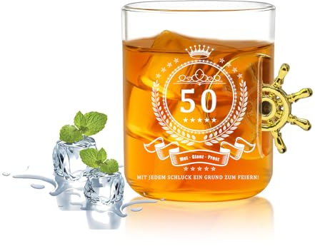 GROVBLE Geschenke zum 50. Geburtstag für Männer 330ml, Whisky Gläser, Whiskyglas Mit Gravur, Biergläser, Bierglas Mit Gravur, 50 geburtstag mann, Geschenkideen zum 50.Geburtstag