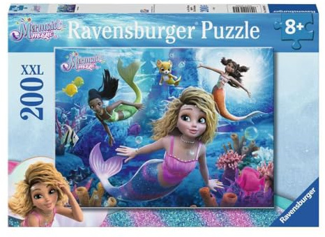 Ravensburger Mermaid Magic 200-Piece Jigsaw Puzzle Featuring Merlinda, Sasha, Nerissa & Bo.Jr the Merhuahua For kids Ages 8+