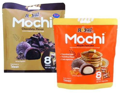 Royal Family Mochi 2er-Set: Chocolate & Maple Pancake (2x120 g) Reiskuchen mit cremiger Füllung – zart, süß & köstlich. Ideal als Dessert oder Snack