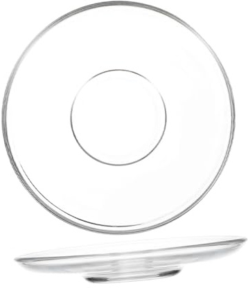 Veemoon 2pièces Assiettes Rondes Verre Transparent pour Café Thé et Amuse-bouches Petites Assiettes Polies et Pratiques pour Servir