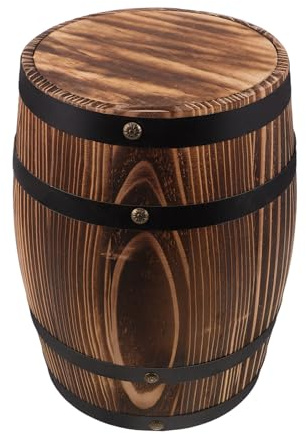 SEWOART Rustikaler Holz-gartenhocker Multifunktionaler Weinfass-hocker aus Massivem Holz Handgefertigt mit Glatter Oberfläche Vielseitig als Sitzgelegenheit Beistelltisch und Dekoration