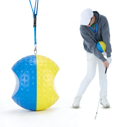 Hocomay Portable Golf Swing Trainer Ball With Carry Rope, Lightweight Golf Swing Training Aid For Posture & Motion Correction, Golf Putting Practice for Beginners, Suitable for 175cm+