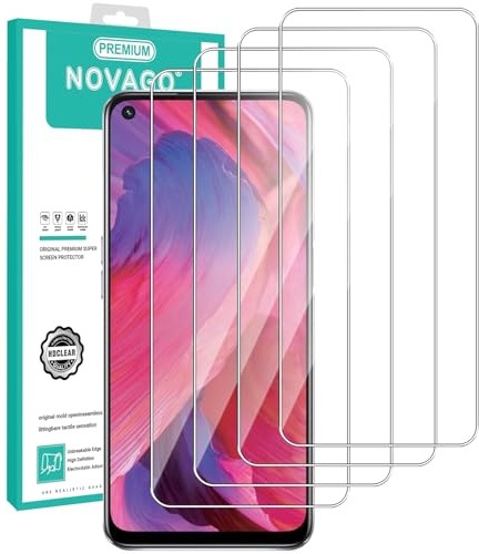 NOVAGO Compatible avec Oppo A54 5G et Oppo A74 5G -Pack- 4 Films Protection écran Verre trempé (Transparent)