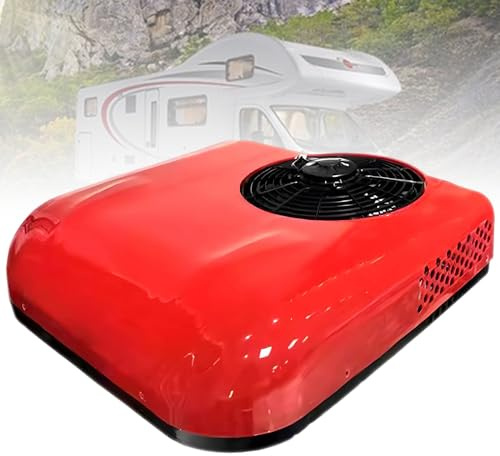 ExoticaBlend Climatiseur de Toit Électrique Universel avec Chauffage, sans Conduit, Installation Facile Red-12V