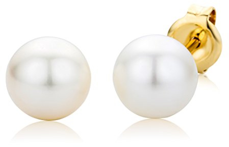 Miore Ohrringe Damen Ohrstecker Gelbgold 9 Karat / 375 Gold Süßwasserperlen