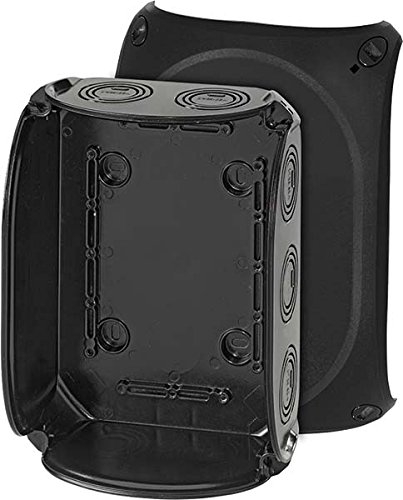 Hensel KF1600B Kabelabzweigkasten Feuchtraumdose IP66 bis 16 qmm 3phasig, 16 qmm 1phasig, ohne Klemme, schwarz