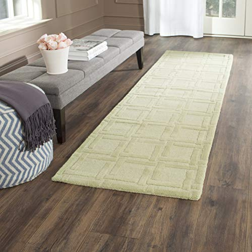 SAFAVIEH Impressions Collection Runner Rug - 2'3 x 8', Lime, Handmade Wool, Ideal for High Traffic Areas in Living Room, Bedroom (IM313A)