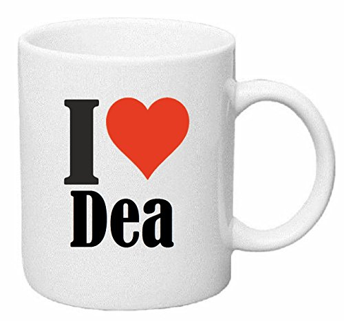 Reifen-Markt Kaffeetasse I Love Dea Keramik Höhe 9,5cm ? 8cm in Weiß