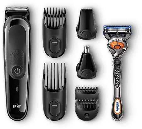Braun 8-in-1 All-in-one Trimmer MGK3060, Beard Trimmer and Hair Clipper (UK 2-Pin Bathroom Plug)