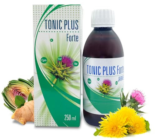 Espadiet Tonicplus Forte Jarabe – Salud del Hígado - Depurativo y Diurético – Propiedades Digestivas y Hepáticas – Alcachofera, Diente de León, Jengibre y Vitaminas Esenciales – Frasco de 250ml