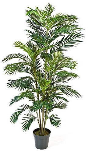 artplants.de Künstliche Areca Palme Jennica im Zementtopf, 53 Palmwedel, 180cm - Kunstpalme - Dekopalme