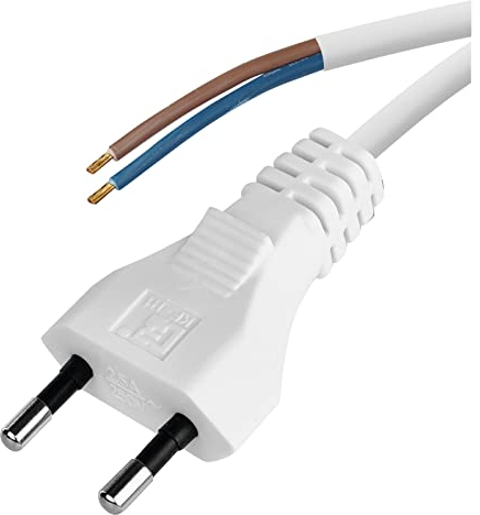 EMOS Netzkabel/Stromkabel/Ersatzkabel/Anschlusskabel, 3 m, Euro Stecker, für Leuchten, Lampen, Leuchtmittel